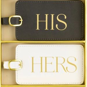 HIS, HERS, & OURS luggage bridal wedding tags